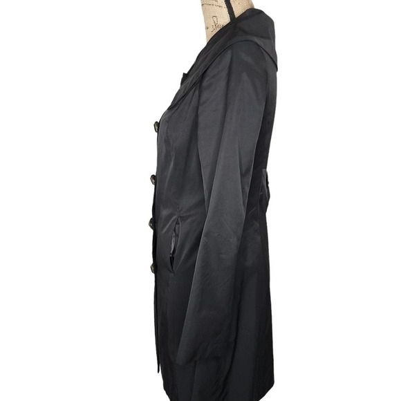 Vertigo Paris Womens Knee-length Trench Coat Size Small Black Accent Buttons - Picture 3 of 12